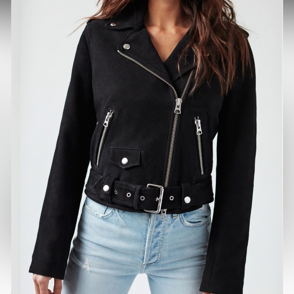 Wilfred Free Lennon Suede Biker Jacket in Black Sz Small ~NEW
